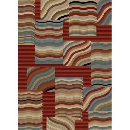 CONCORD GLOBAL 6 ft. 7 in. x 9 ft. 6 in. Soho Waves - Multi Color 60906